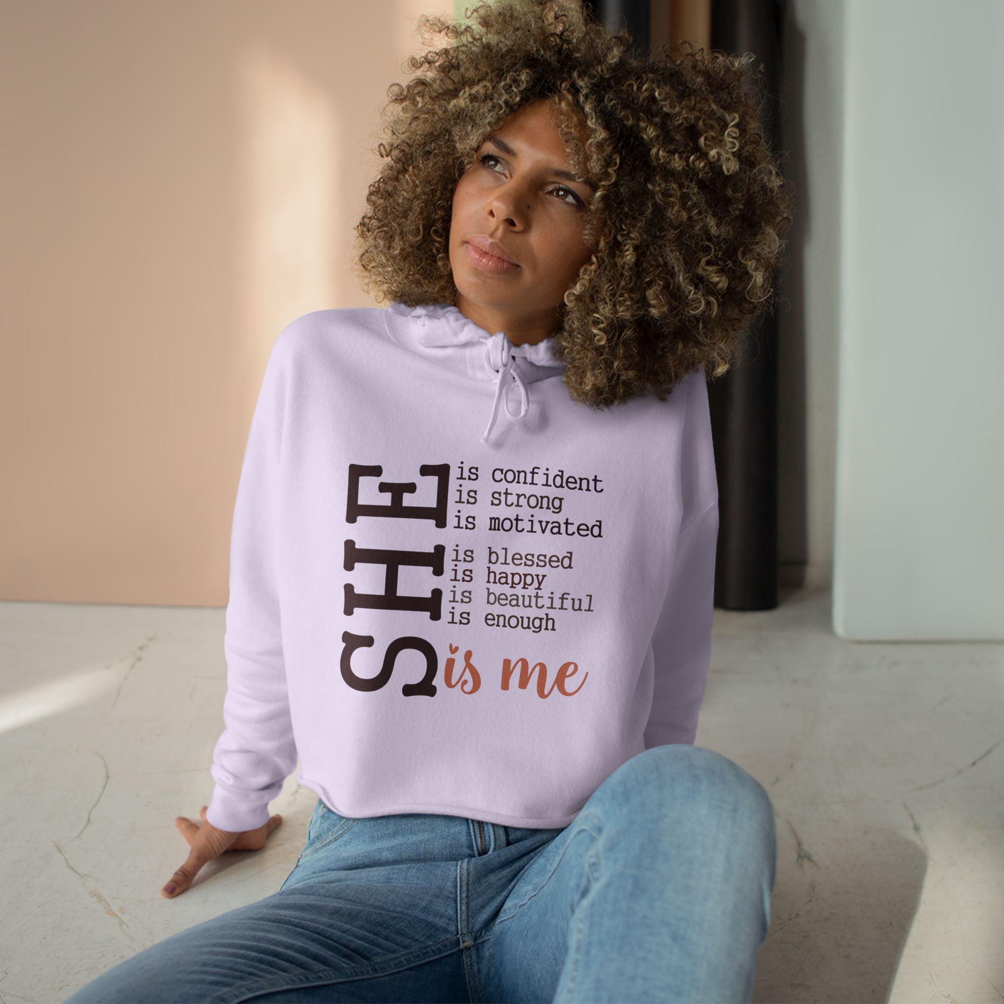 Confidence Crop Hoodie - Motivational Fashion, Gift for Women, Empowerment Apparel, Casual Style, Inspirational Hoodie