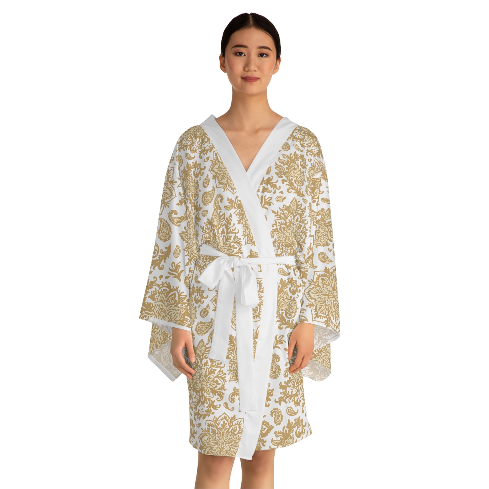 Boho Mandala Art Kimono, Long Sleeve Robe, Festival Cover-Up, Gypsy Style Bathrobe, Hippie Loungewear, Spiritual Clothing
