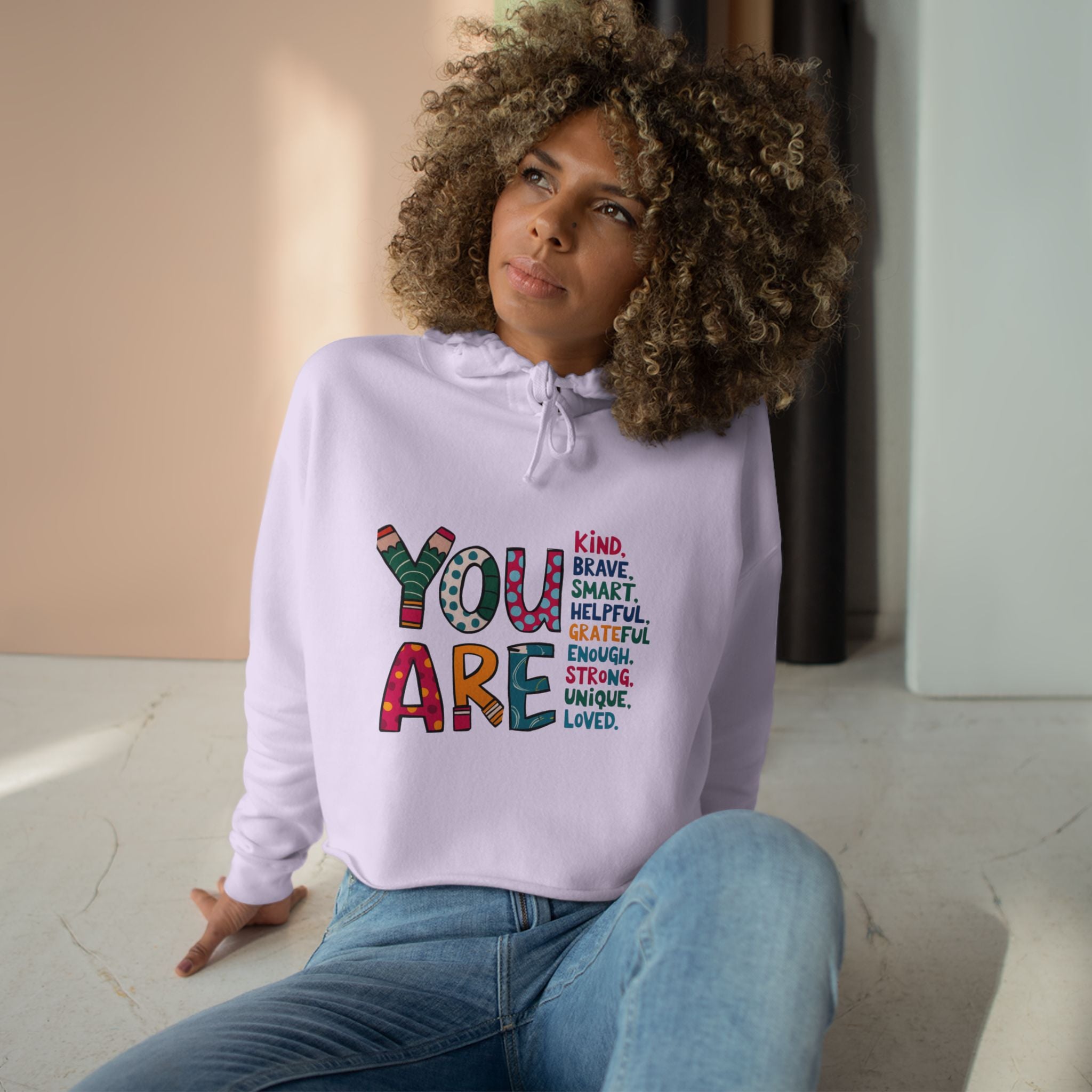 Inspirational Crop Hoodie - Perfect Gift for Friends, Motivation, Self-Care, Birthday, Casual Wear