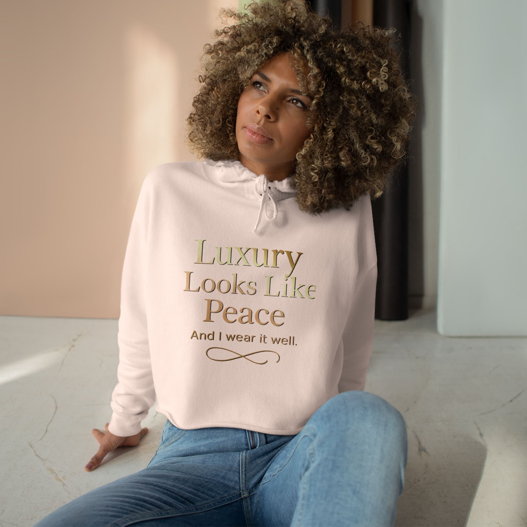 Luxury Peace Crop Hoodie