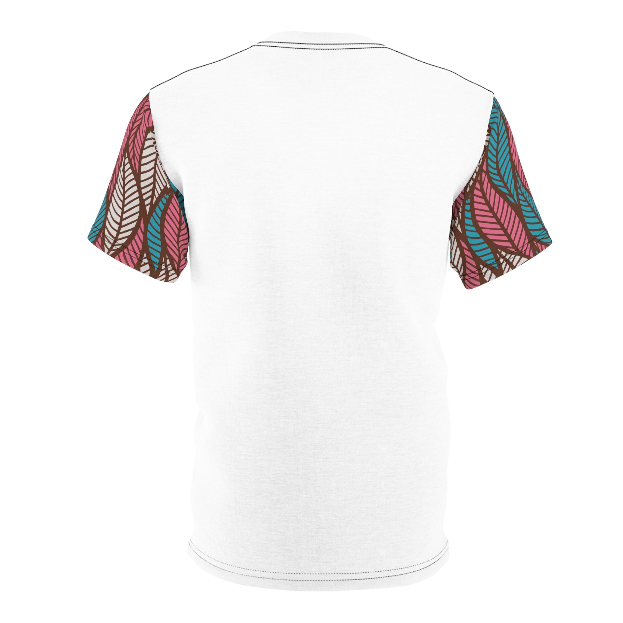 Ankara Leaf Print Tee, Unisex Cut & Sew Tee, Colorful Artwork Shirt, Casual Summer Top, Eco-Friendly Fashion, Gift for Nature Lovers