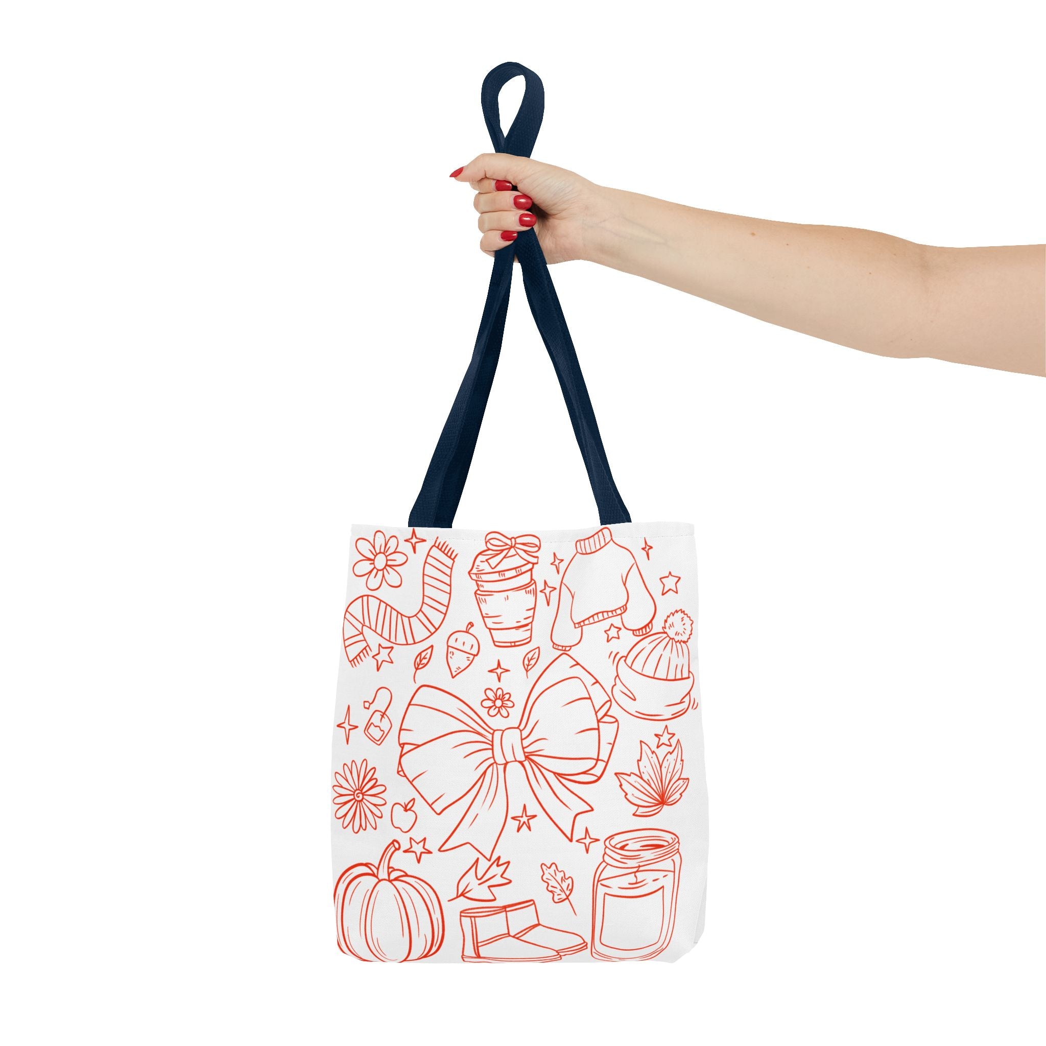 Cozy Fall Tote Bag, Autumn Aesthetic Carry-All, Cute Gift for Her, Shopping Bag, Halloween & Thanksgiving Essential
