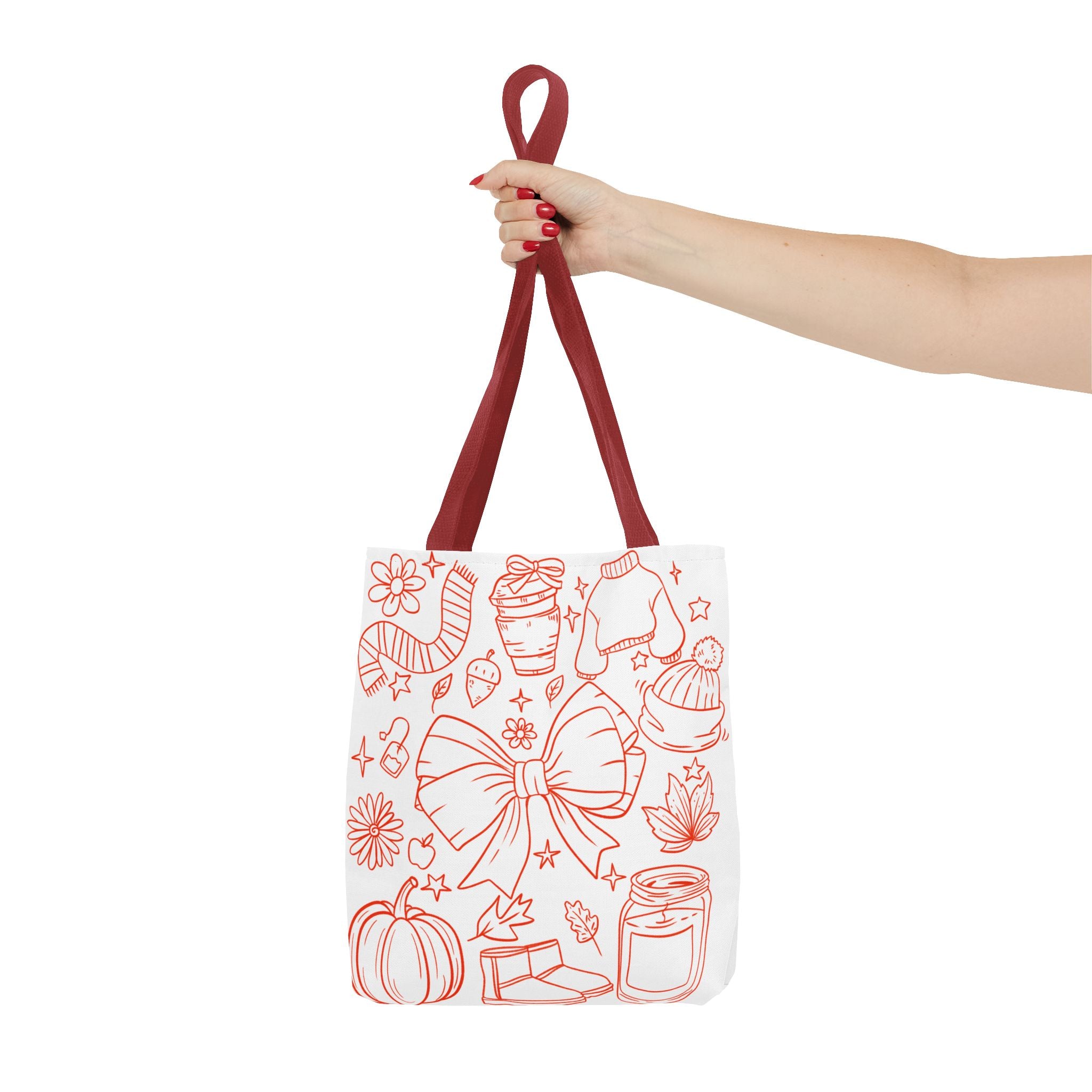 Cozy Fall Tote Bag, Autumn Aesthetic Carry-All, Cute Gift for Her, Shopping Bag, Halloween & Thanksgiving Essential