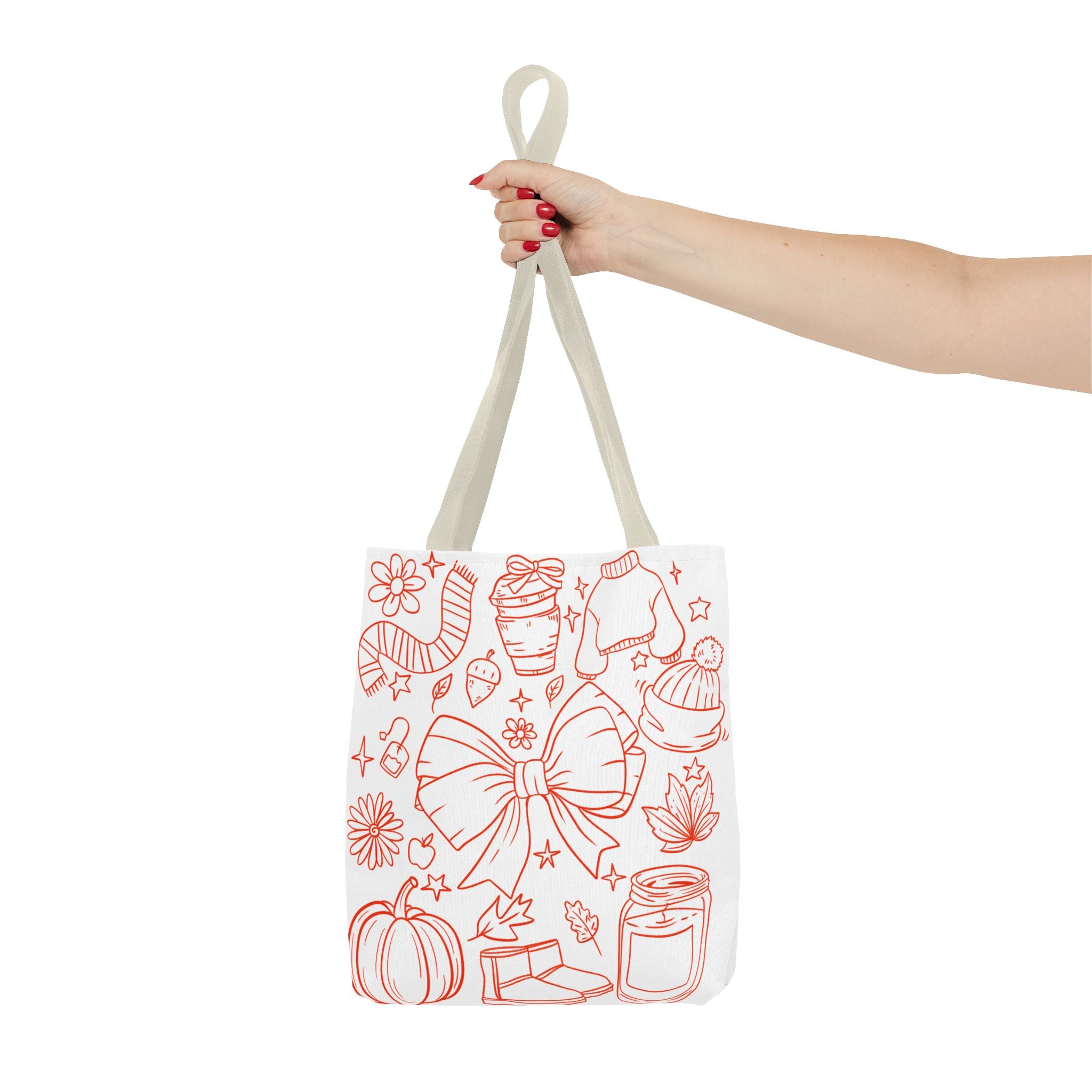 Cozy Fall Tote Bag, Autumn Aesthetic Carry-All, Cute Gift for Her, Shopping Bag, Halloween & Thanksgiving Essential