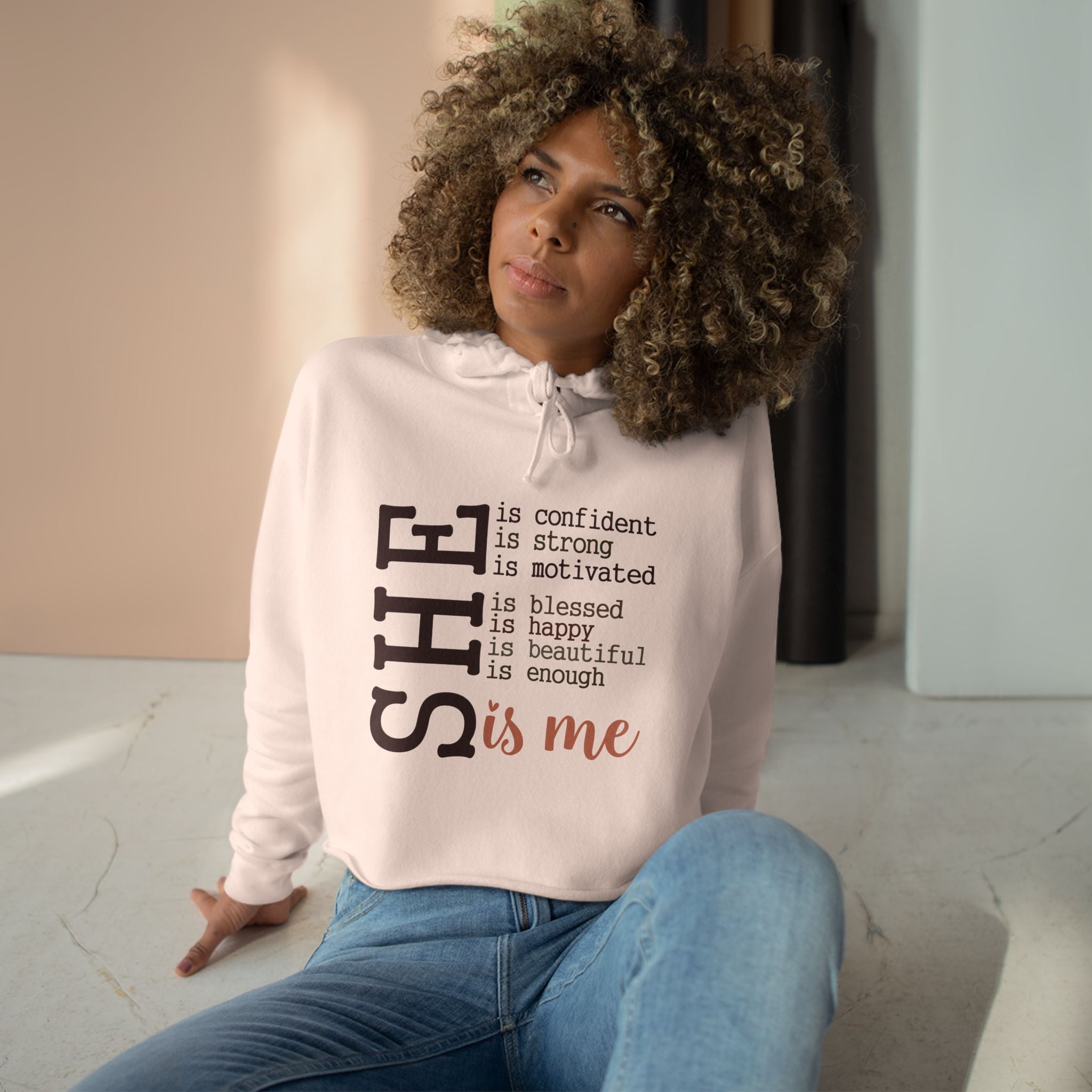 Confidence Crop Hoodie - Motivational Fashion, Gift for Women, Empowerment Apparel, Casual Style, Inspirational Hoodie