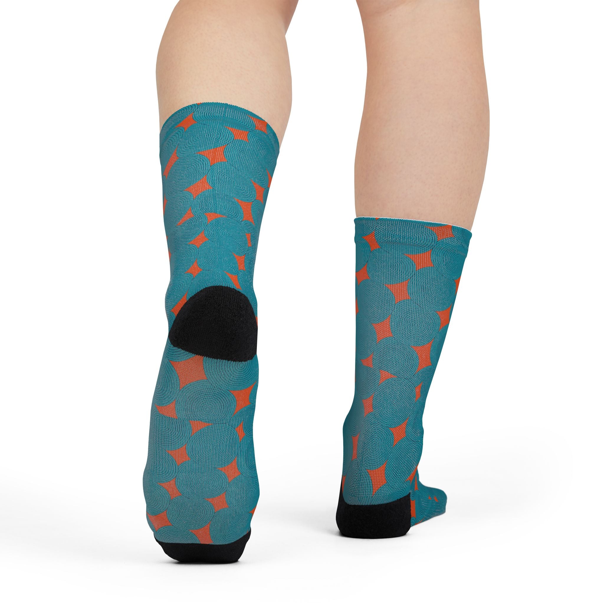 Trendy Patterned Crew Socks - Cozy Gift for Her, Fun Fashion Accessory, Colorful Birthday Present, Casual Everyday Wear