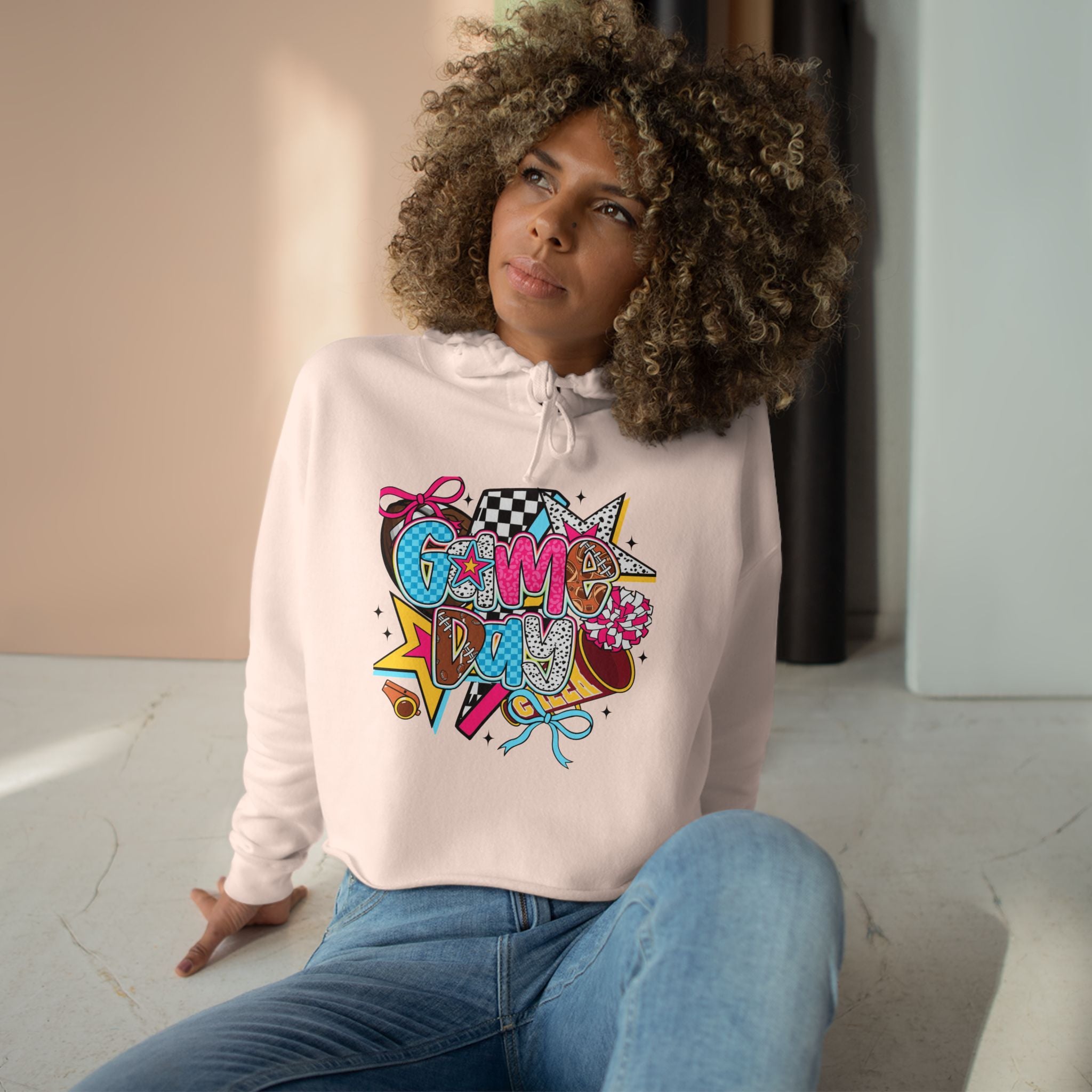 Colorful Graphic Crop Hoodie | Trendy Streetwear, Fall Fashion, Casual Wear, Gift for Gamers, Festival Clothes