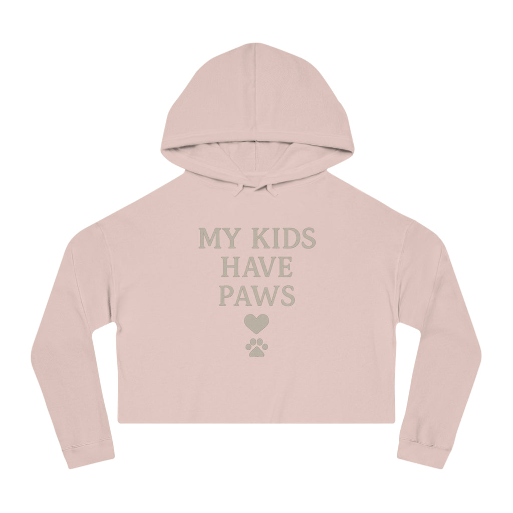Camo Pet Lovers Cropped Hoodie - My Kids Have Paws Sweatshirt, Animal Lover Gift, Pet Mom Apparel, Trendy Hooded Top, Cozy Casual Wear