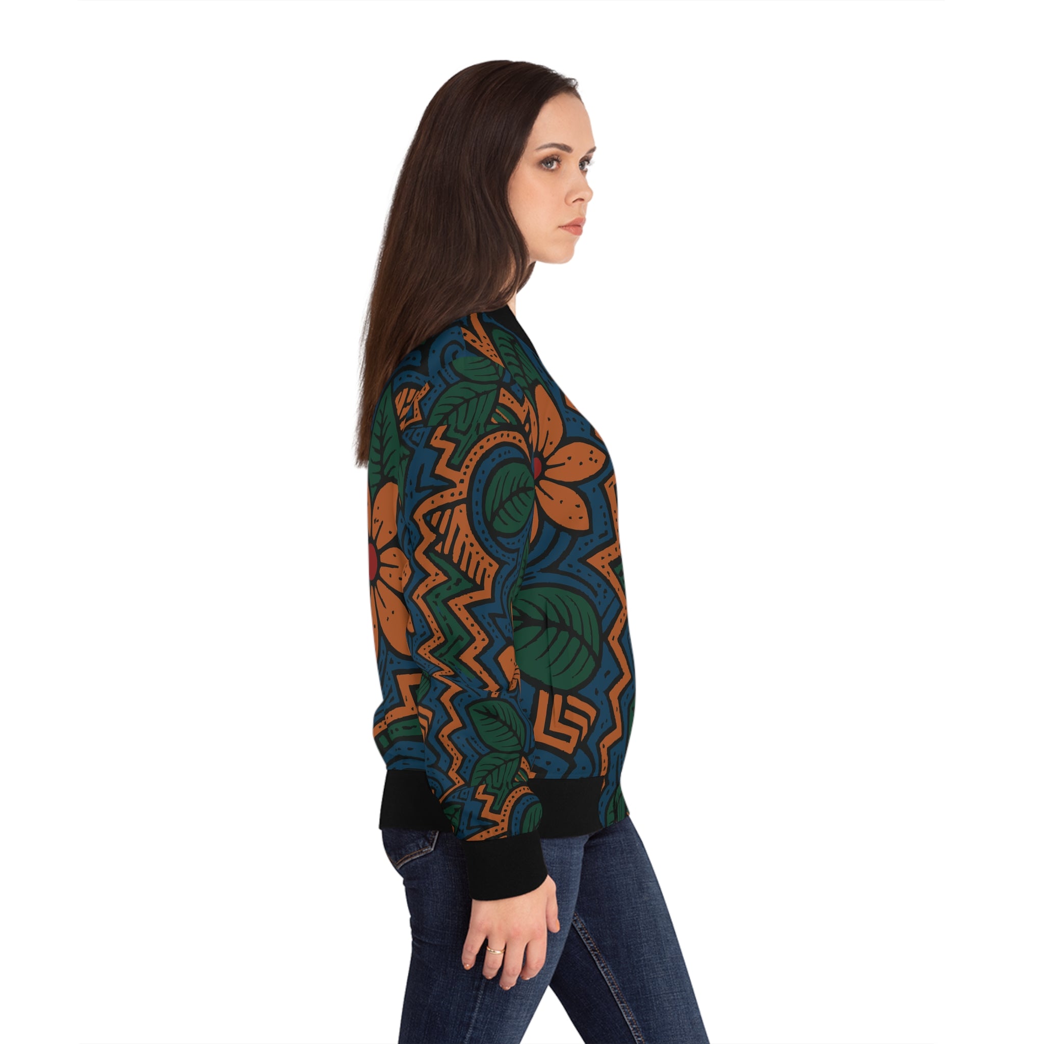 Vibrant Ankara Women's Bomber Jacket, Cool Streetwear, Stylish Layering, Unique Gift, Perfect for Spring, Everyday Fashion