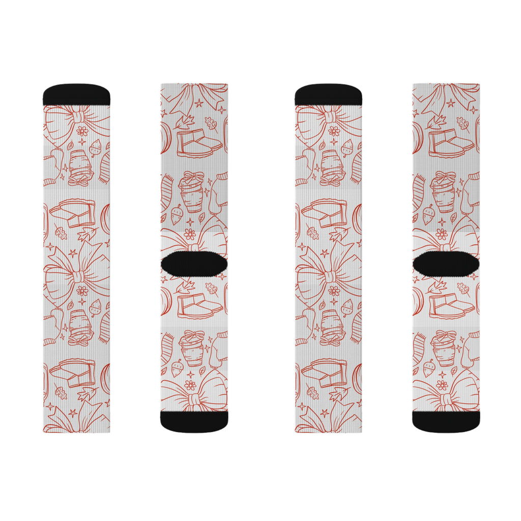 Sublimation Socks with Whimsical Cupcake Design, Fun Gift, Birthday Party Favors, Cozy Fashion Statement, Unique Sock Collection