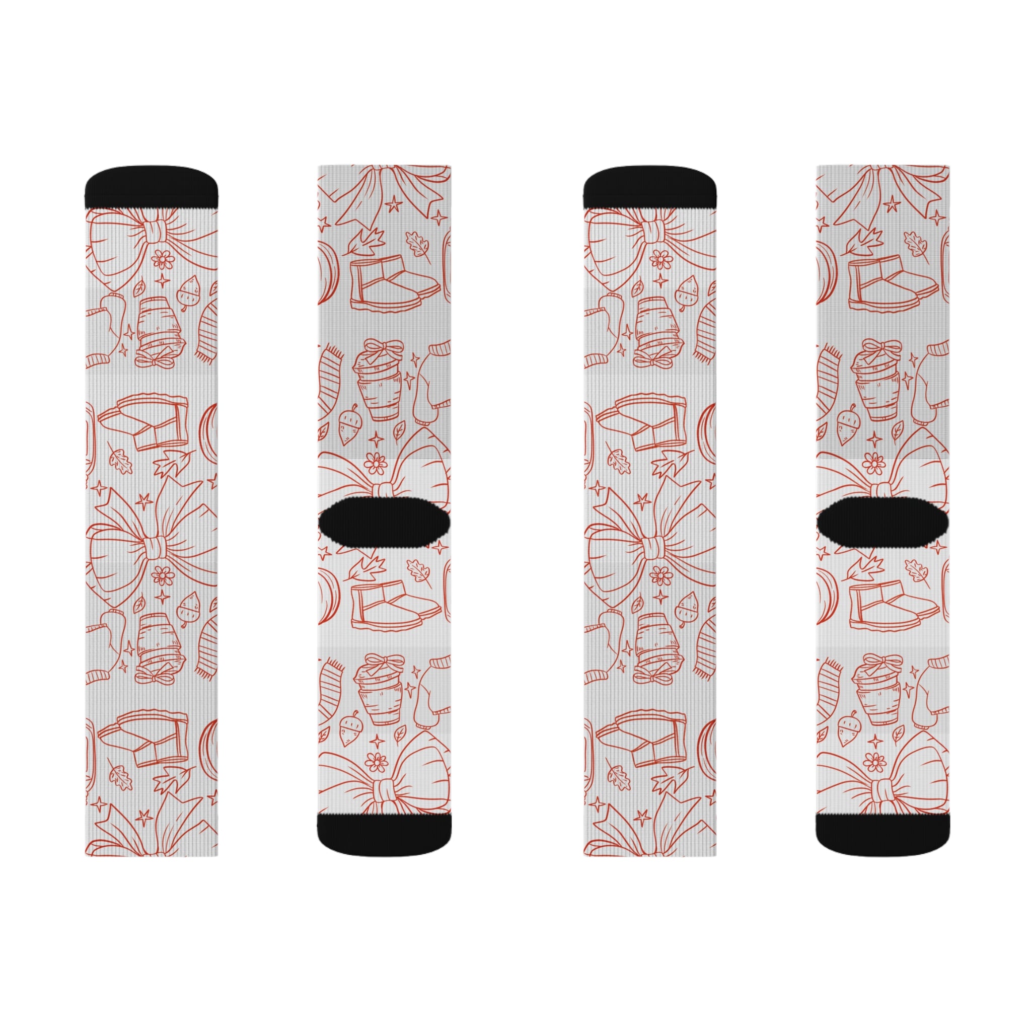Sublimation Socks with Whimsical Cupcake Design, Fun Gift, Birthday Party Favors, Cozy Fashion Statement, Unique Sock Collection