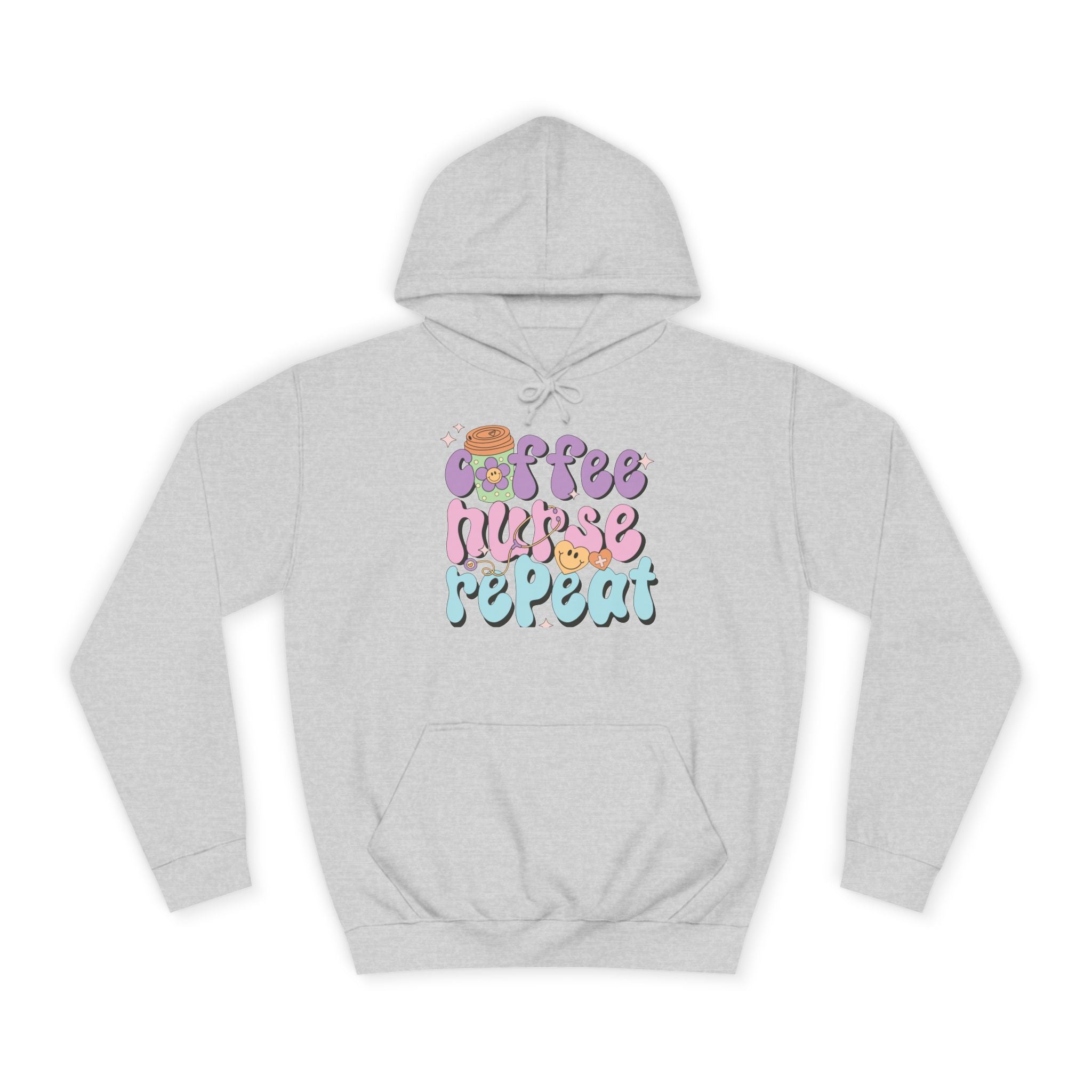 Coffee Nurse Repeat Hoodie - Cozy Gift for Nurses, College Wear, Everyday Comfort, Nursing School, Cute Casual Apparel