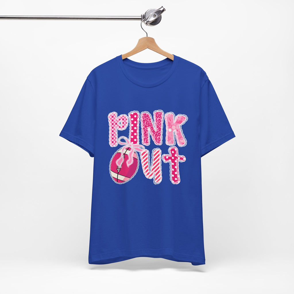 Cute Pink 'PINK OUT' Unisex Tee, Perfect for Breast Cancer Awareness, Casual Wear, Gift for Friends, Fundraising Events, or Team Spirit