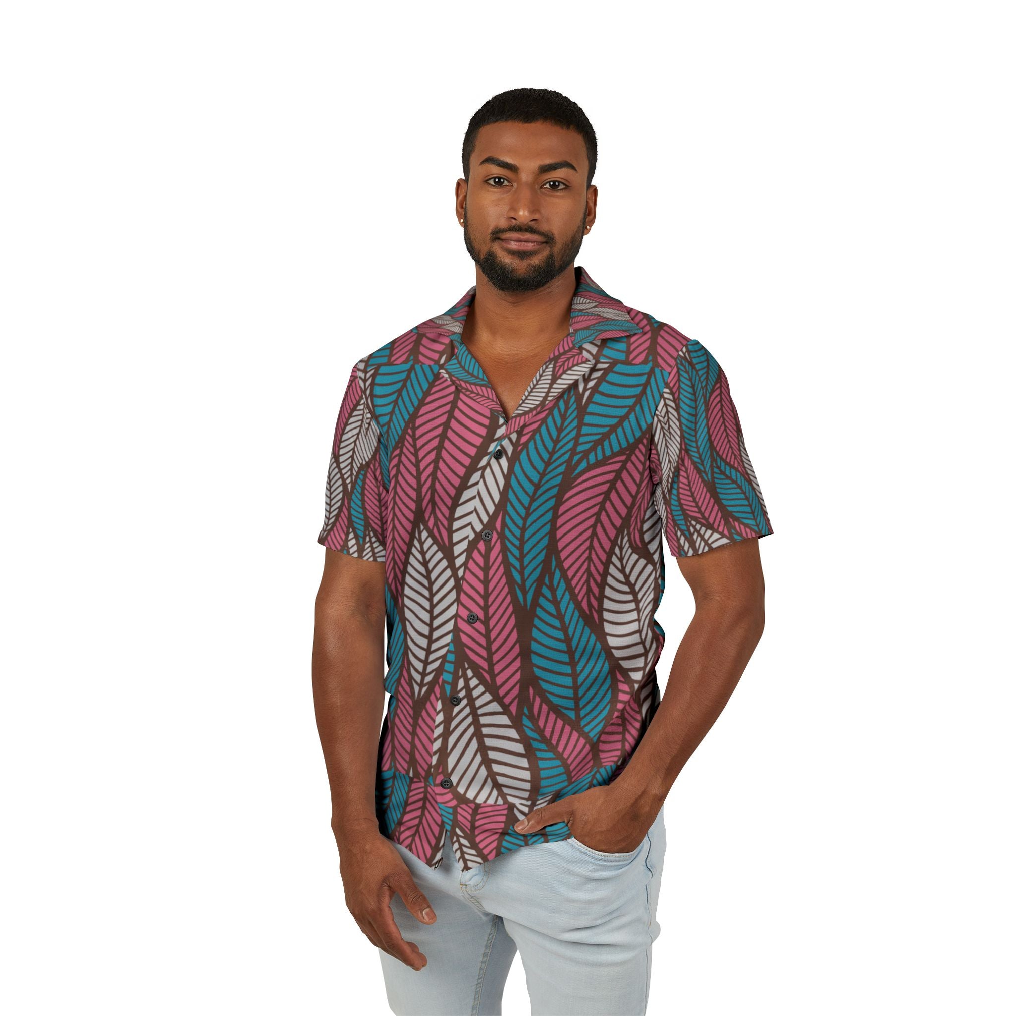 Vibrant Ankara Hawaiian Camp Shirt, Perfect for Summer Vacations, Beach Parties, Tropical Getaways, Casual Outfits, Travel Essentials