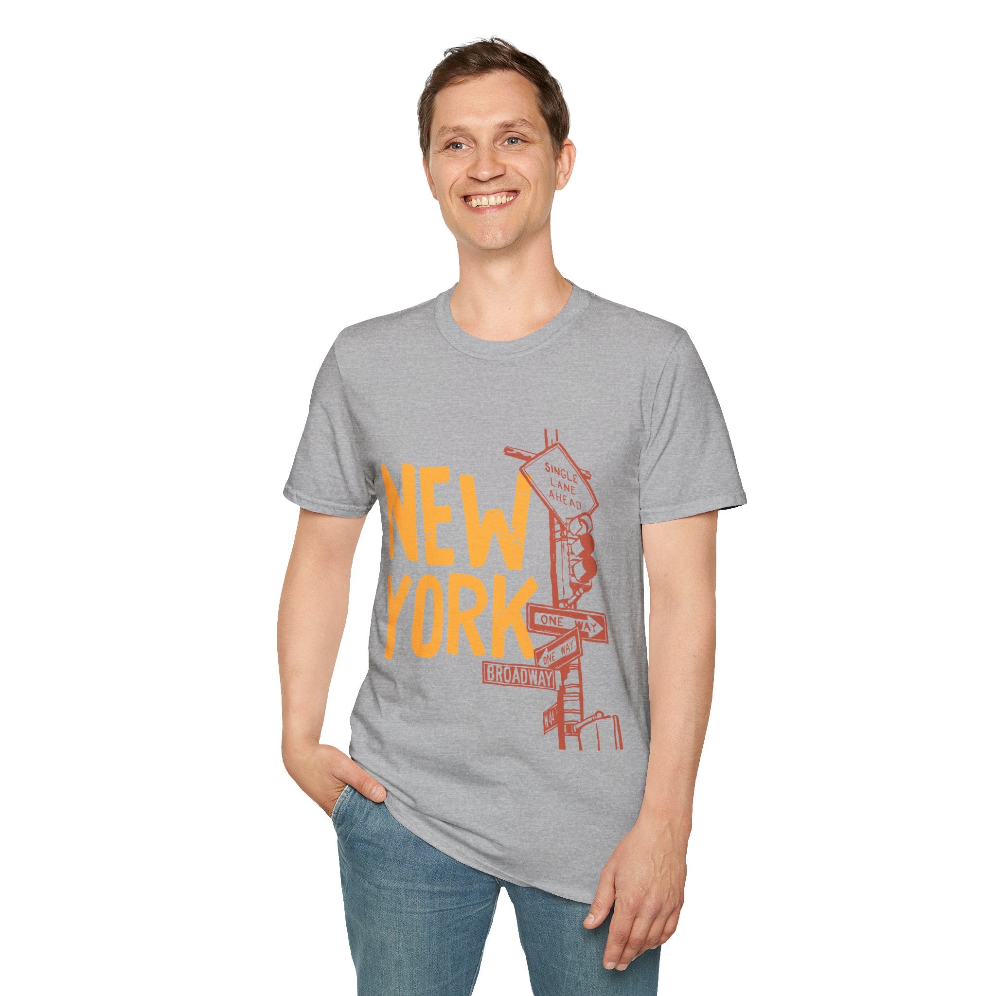 New York Skyline Unisex Softstyle T-Shirt, City Apparel, Travel Shirt, Gift for NYC Lovers, Casual Wear, Summer Fashion