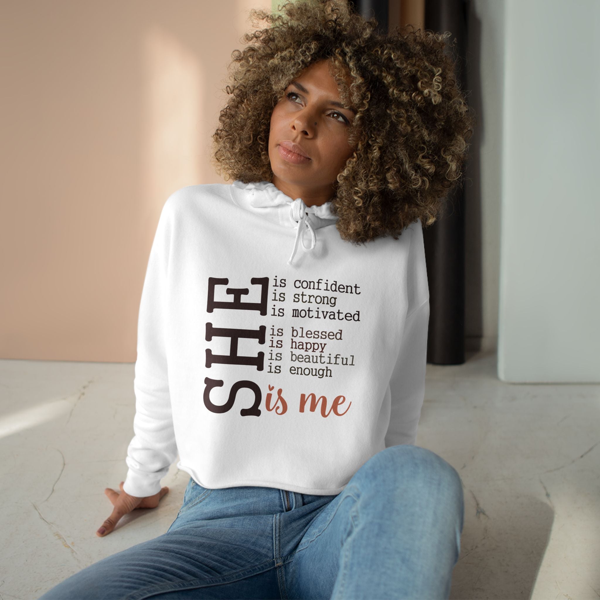 Confidence Crop Hoodie - Motivational Fashion, Gift for Women, Empowerment Apparel, Casual Style, Inspirational Hoodie