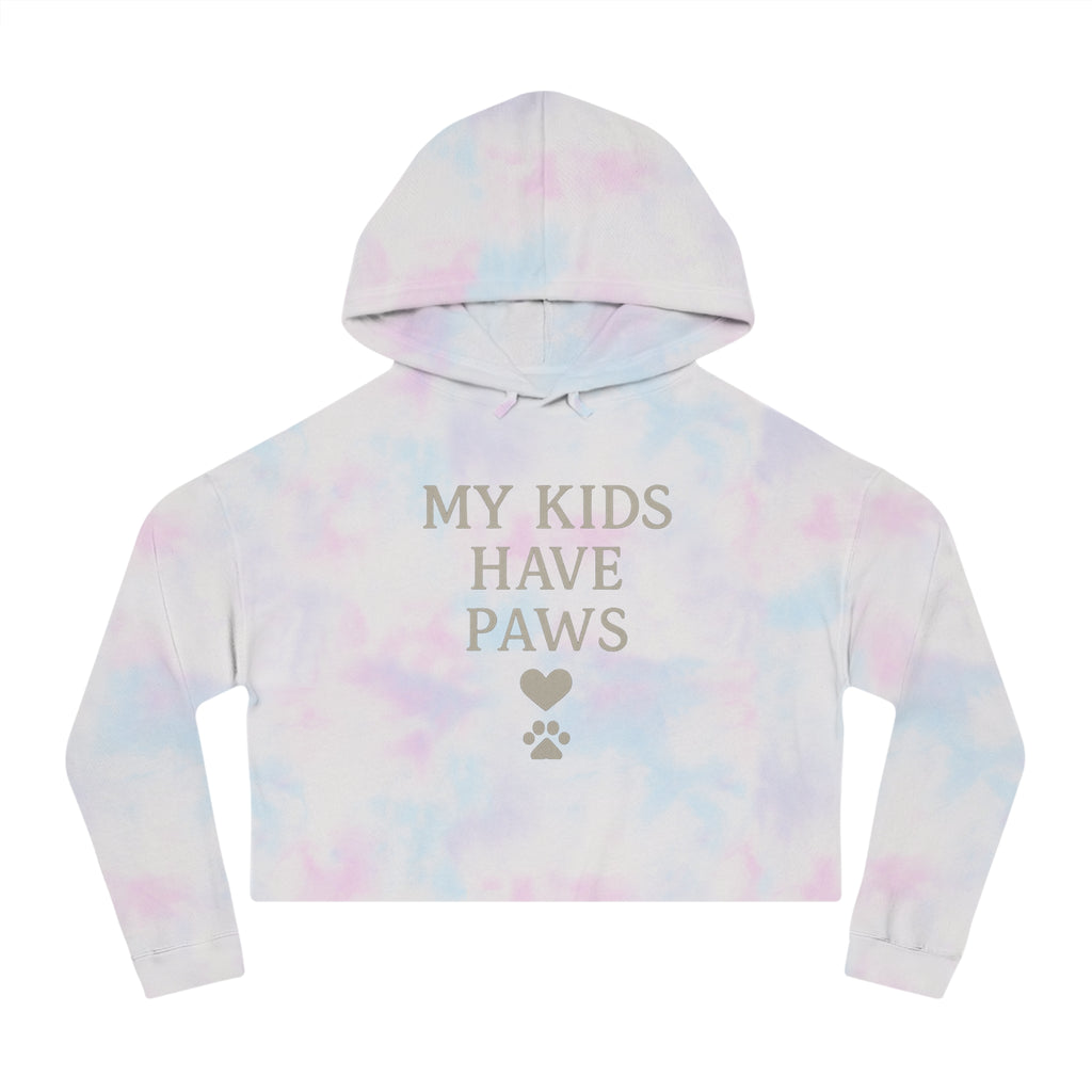 Camo Pet Lovers Cropped Hoodie - My Kids Have Paws Sweatshirt, Animal Lover Gift, Pet Mom Apparel, Trendy Hooded Top, Cozy Casual Wear