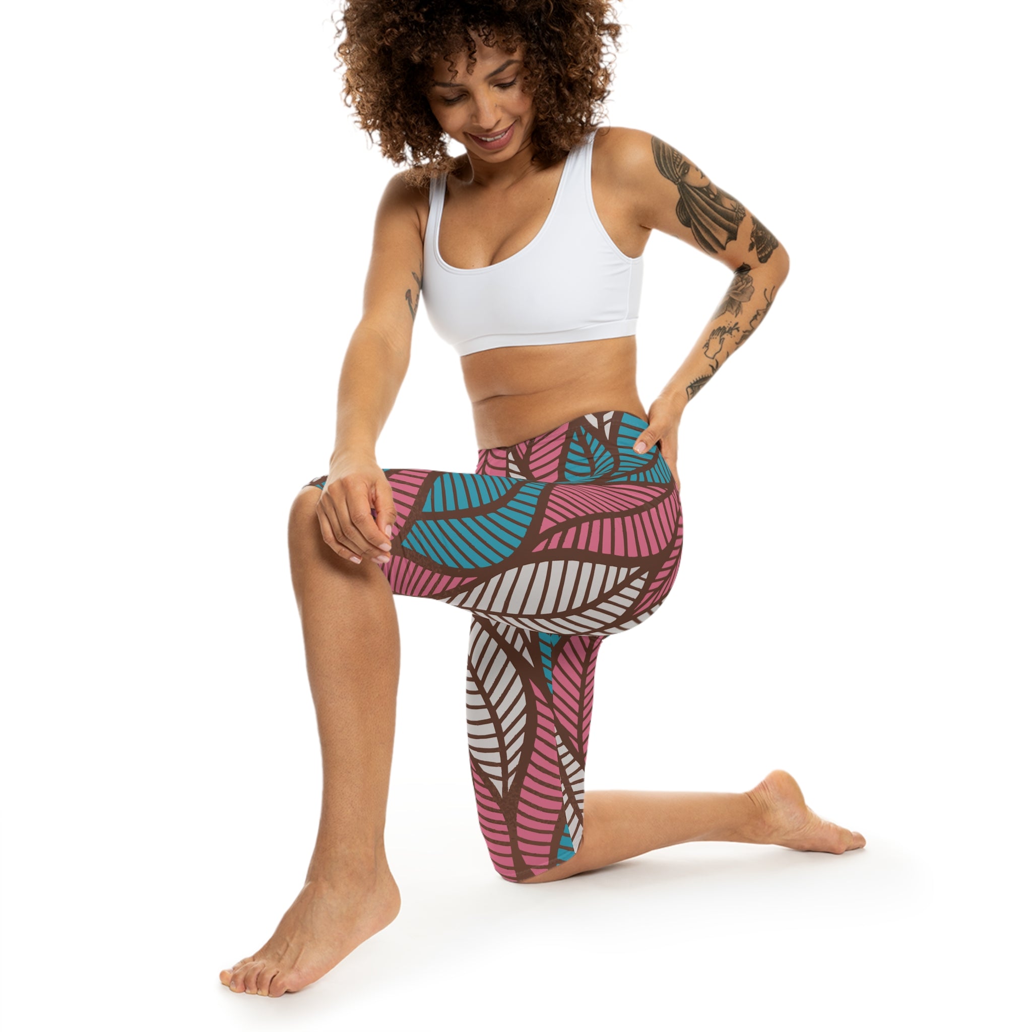 Ankara Women's Leggings, African Print Yoga Pants, Tribal Pattern Workout Tights, Ethnic Festival Fashion, Boho Capri Leggings, Colorful