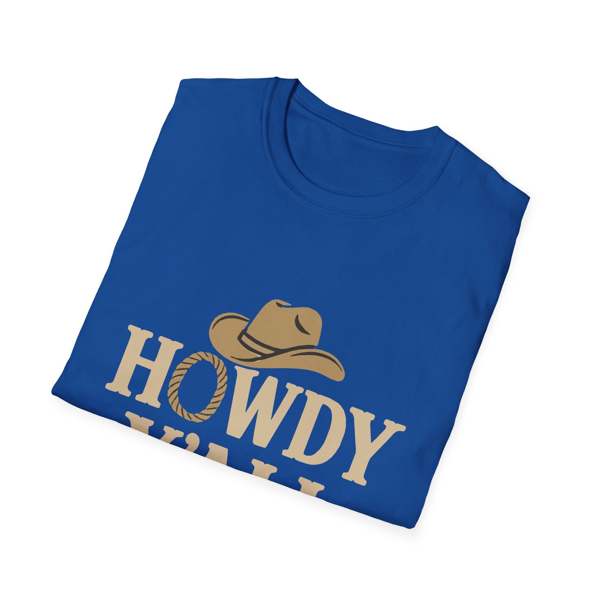 Howdy Y'all Western T-Shirt, Cowboy Tee, Country Music Shirt, Gift for Cowpoke, Unisex Softstyle Shirt