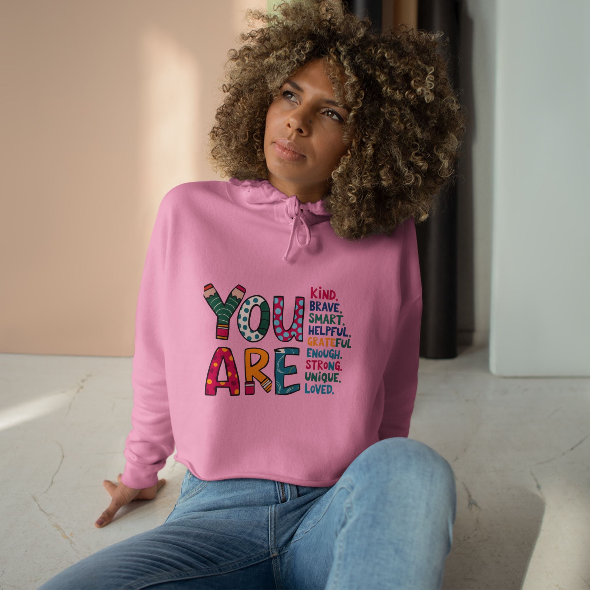 Inspirational Crop Hoodie - Perfect Gift for Friends, Motivation, Self-Care, Birthday, Casual Wear