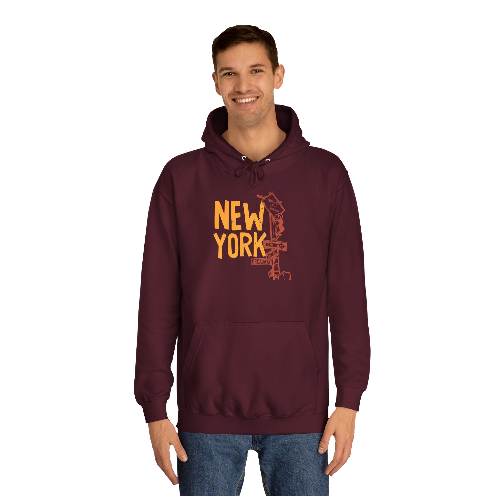 New York College Hoodie, Unisex Casual Sweatshirt, Urban Apparel, Gift for Students, Perfect for College Life, Travel Outfit
