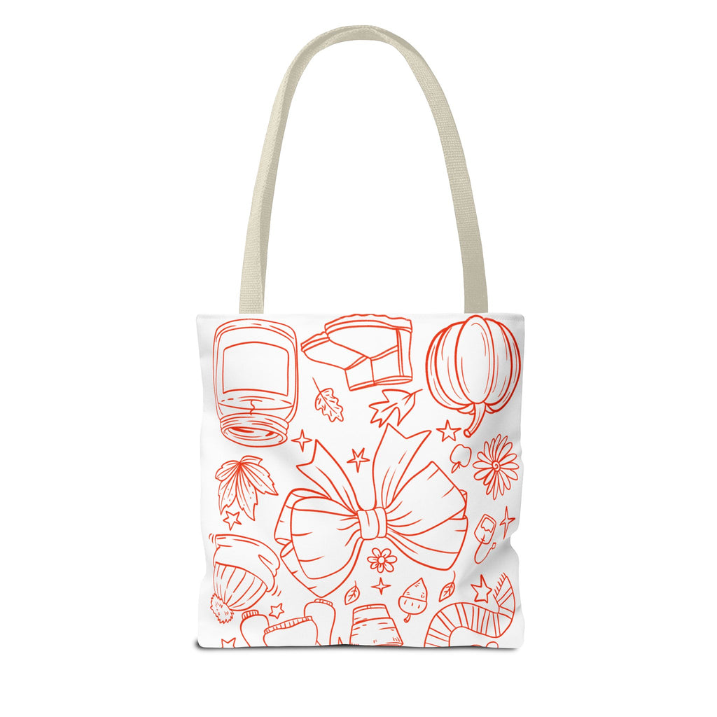 Cozy Fall Tote Bag, Autumn Aesthetic Carry-All, Cute Gift for Her, Shopping Bag, Halloween & Thanksgiving Essential