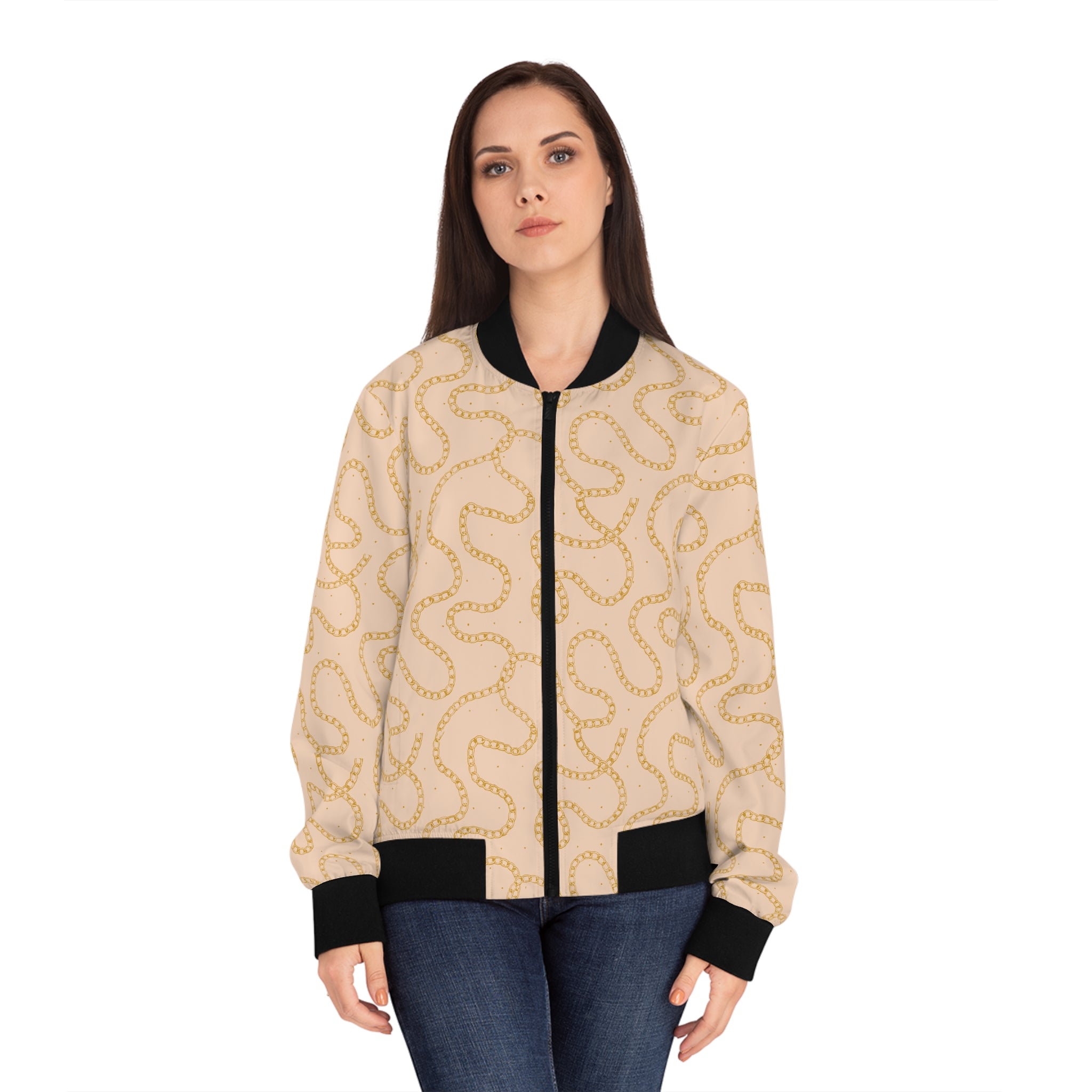 Chic Women's Bomber Jacket, Trendy Outerwear, Stylish Layering Piece, Cozy Fashion, Casual Chilly Days, Gift for Her