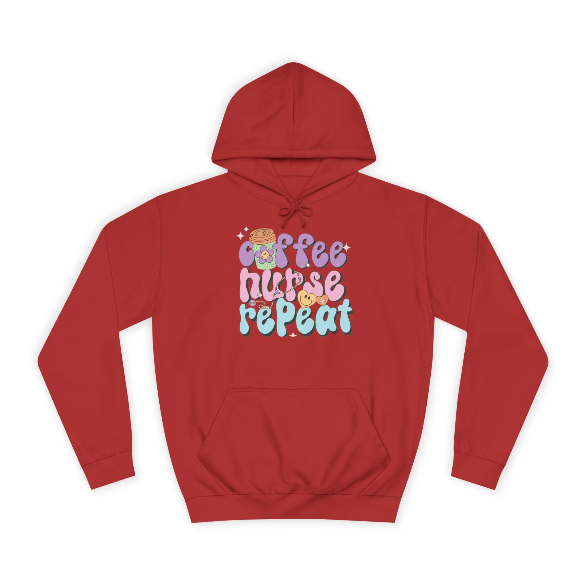 Coffee Nurse Repeat Hoodie - Cozy Gift for Nurses, College Wear, Everyday Comfort, Nursing School, Cute Casual Apparel