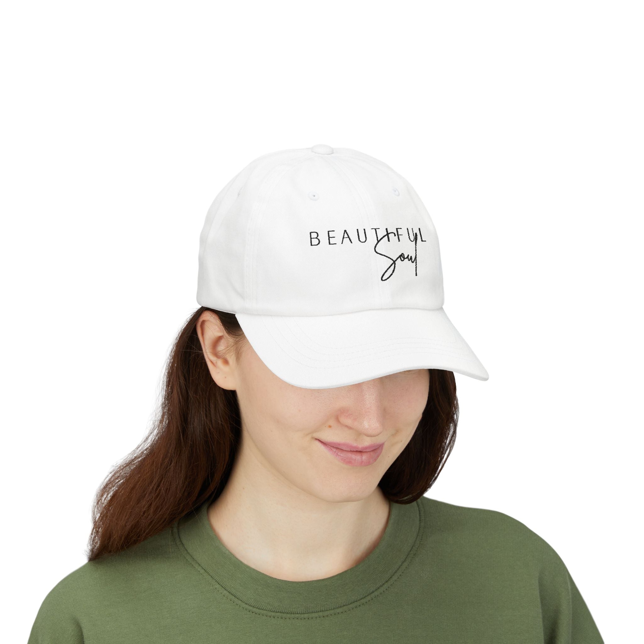 Beautiful Soul Dad Cap - Stylish White Hat, Gift for Dads, Adjustable Summer Accessory, Trendy Cap for Any Occasion, Casual Wear