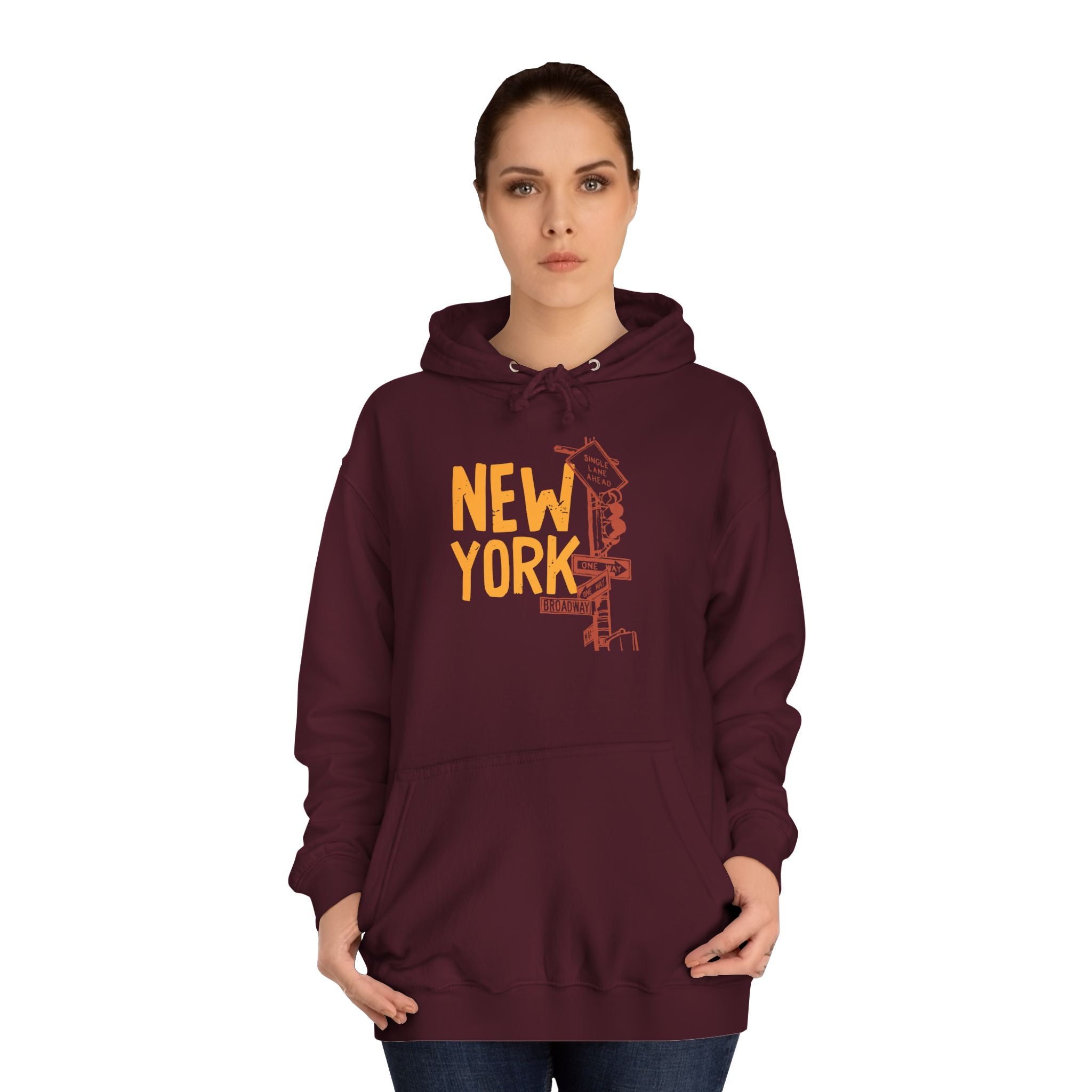 New York College Hoodie, Unisex Casual Sweatshirt, Urban Apparel, Gift for Students, Perfect for College Life, Travel Outfit