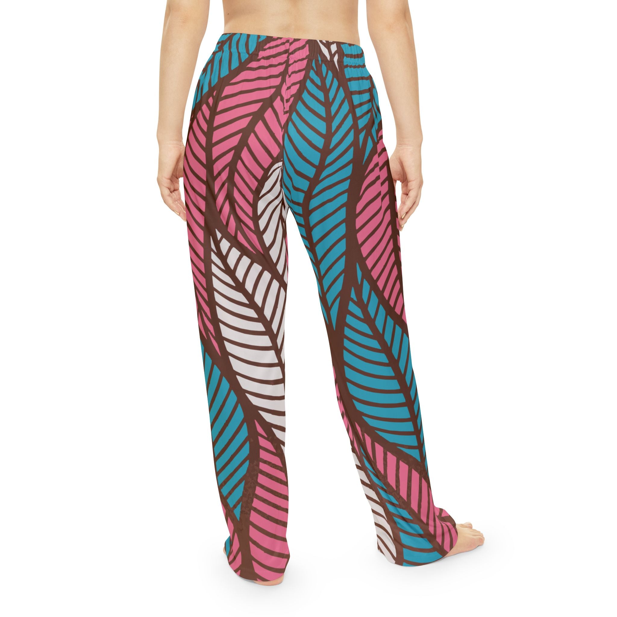 Ankara Leaf Print Women's Pajama Pants, Cozy Sleepwear, Loungewear, Gift for Her, Relaxation Pants, Holiday Fashion