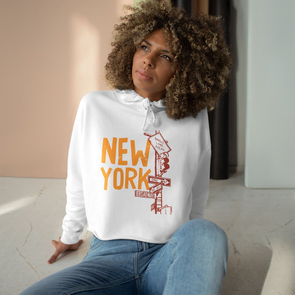 New York City Crop Hoodie, Urban Streetwear, Gift for Travelers, Summer Layer, Vacation Outfit, Cool Trendy Apparel
