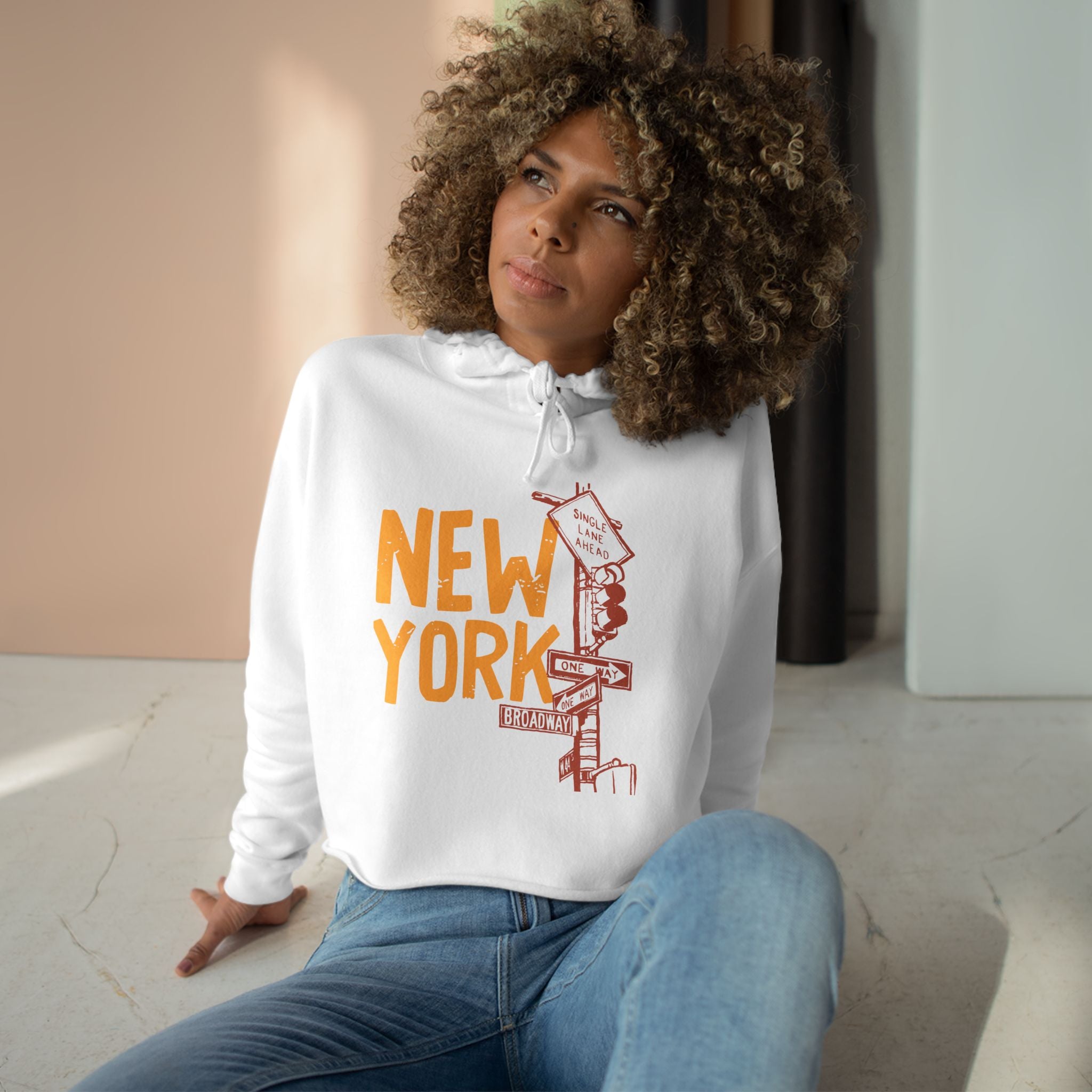 New York City Crop Hoodie, Urban Streetwear, Gift for Travelers, Summer Layer, Vacation Outfit, Cool Trendy Apparel