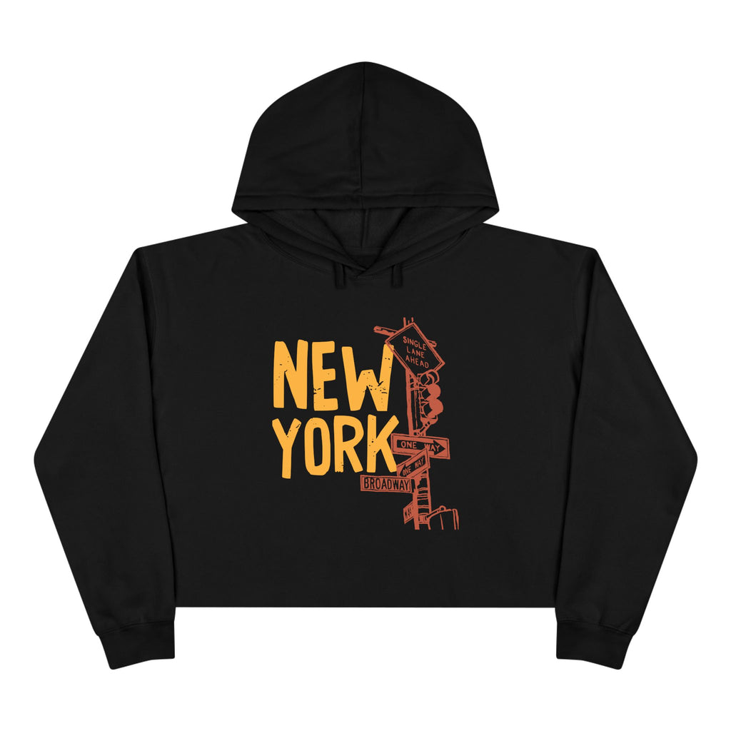 New York City Crop Hoodie, Urban Streetwear, Gift for Travelers, Summer Layer, Vacation Outfit, Cool Trendy Apparel