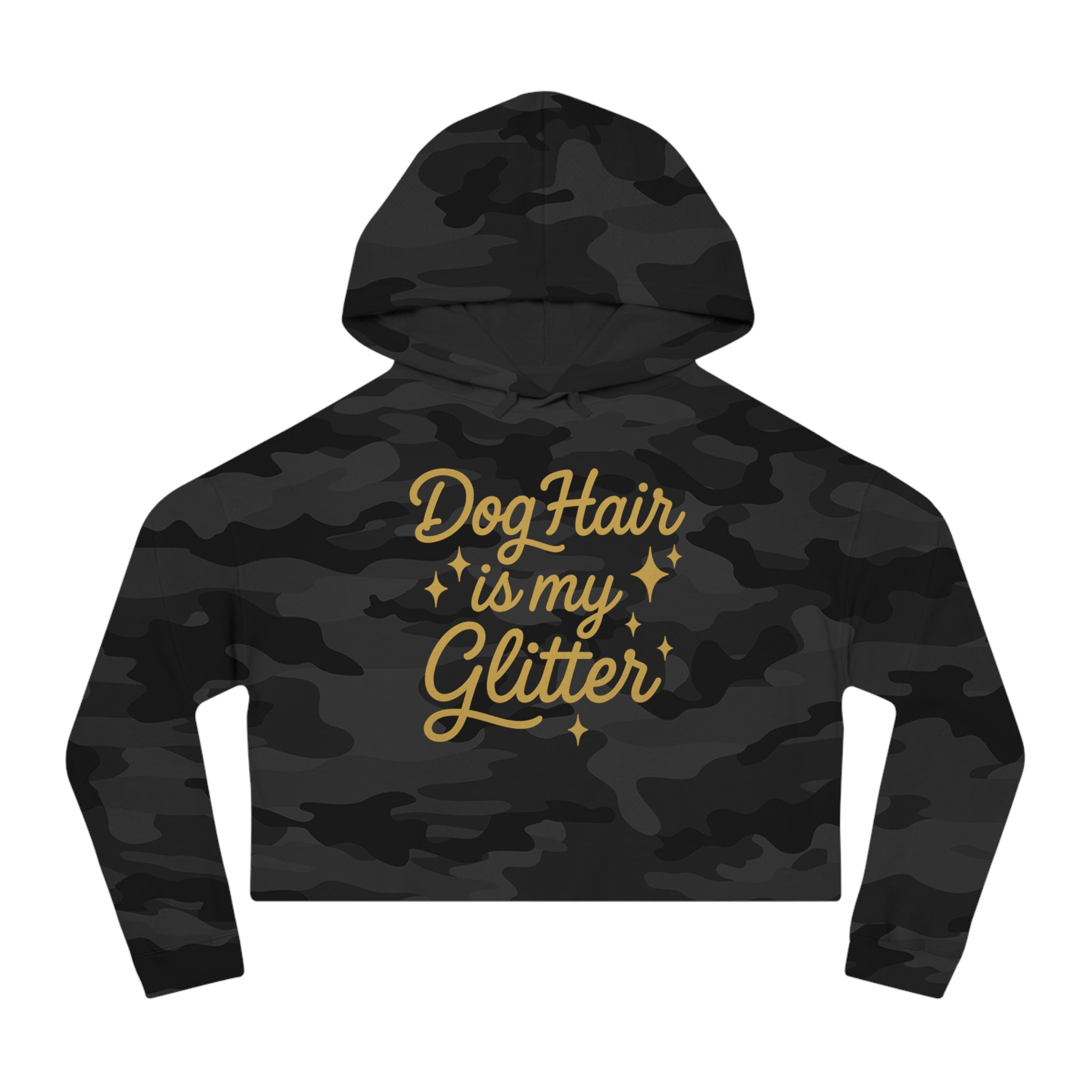 Dog Hair is My Glitter Cropped Hoodie, Cute Pet Owner Gift, Dog Mom Sweatshirt, Funny Animal Lover Apparel, Cozy Fashion Statement