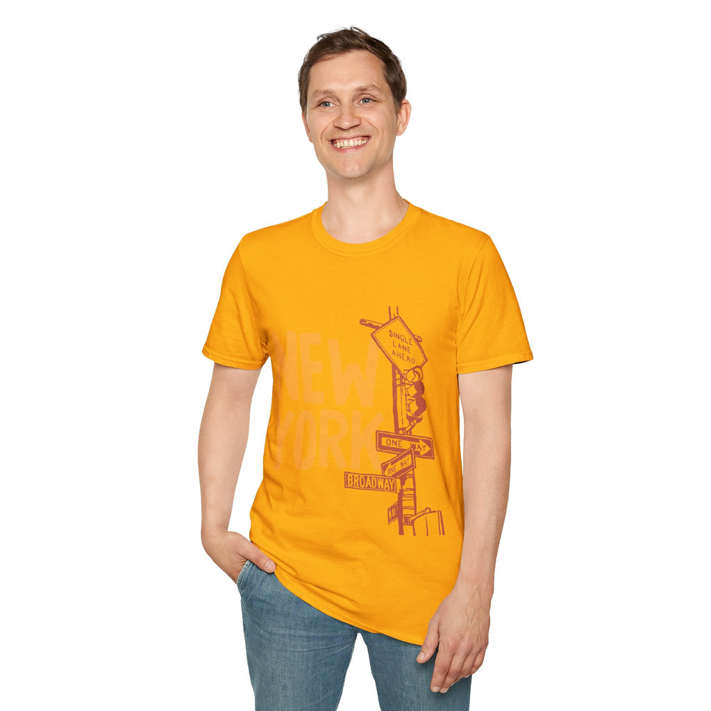 New York Skyline Unisex Softstyle T-Shirt, City Apparel, Travel Shirt, Gift for NYC Lovers, Casual Wear, Summer Fashion