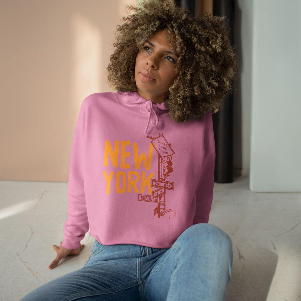 New York City Crop Hoodie, Urban Streetwear, Gift for Travelers, Summer Layer, Vacation Outfit, Cool Trendy Apparel