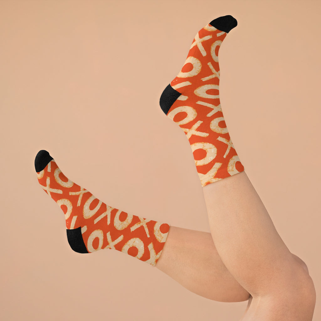 Socks, Batik Recycled Poly Socks - Eco-Friendly Handmade Footwear, Sustainable Clothing, Unique Tie-Dye Trendy Apparel, Colorful Boho Style