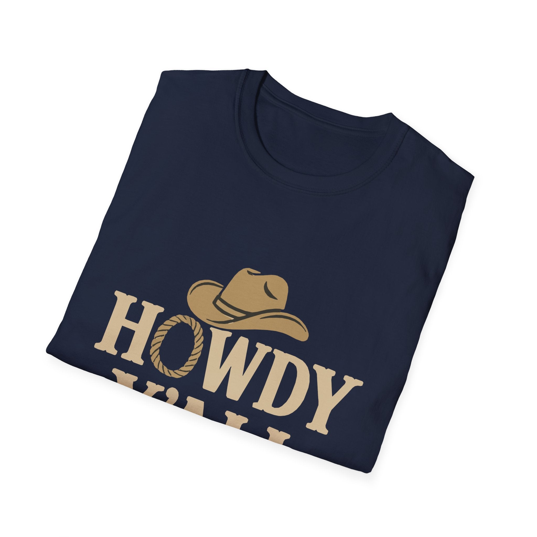 Howdy Y'all Western T-Shirt, Cowboy Tee, Country Music Shirt, Gift for Cowpoke, Unisex Softstyle Shirt