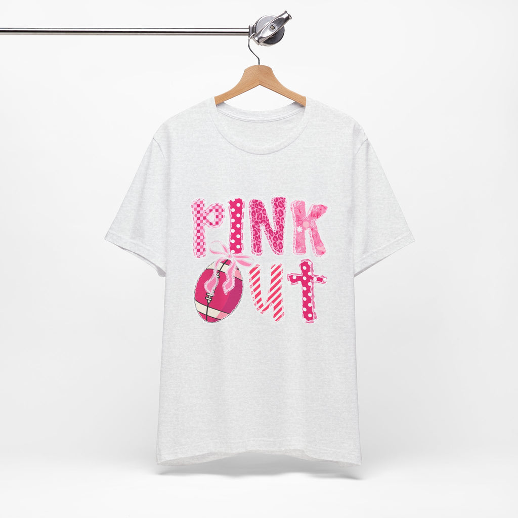 Cute Pink 'PINK OUT' Unisex Tee, Perfect for Breast Cancer Awareness, Casual Wear, Gift for Friends, Fundraising Events, or Team Spirit