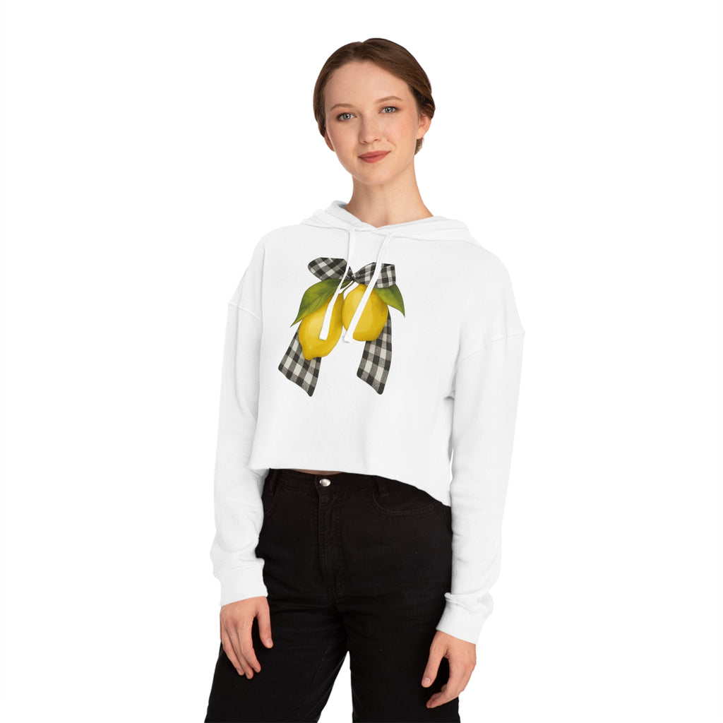 Lemon Blossom Cropped Hoodie, Summer Fashion, Gift for Her, Cute Casual Wear, Refreshing Style, Trendy Outfit, Spring Style