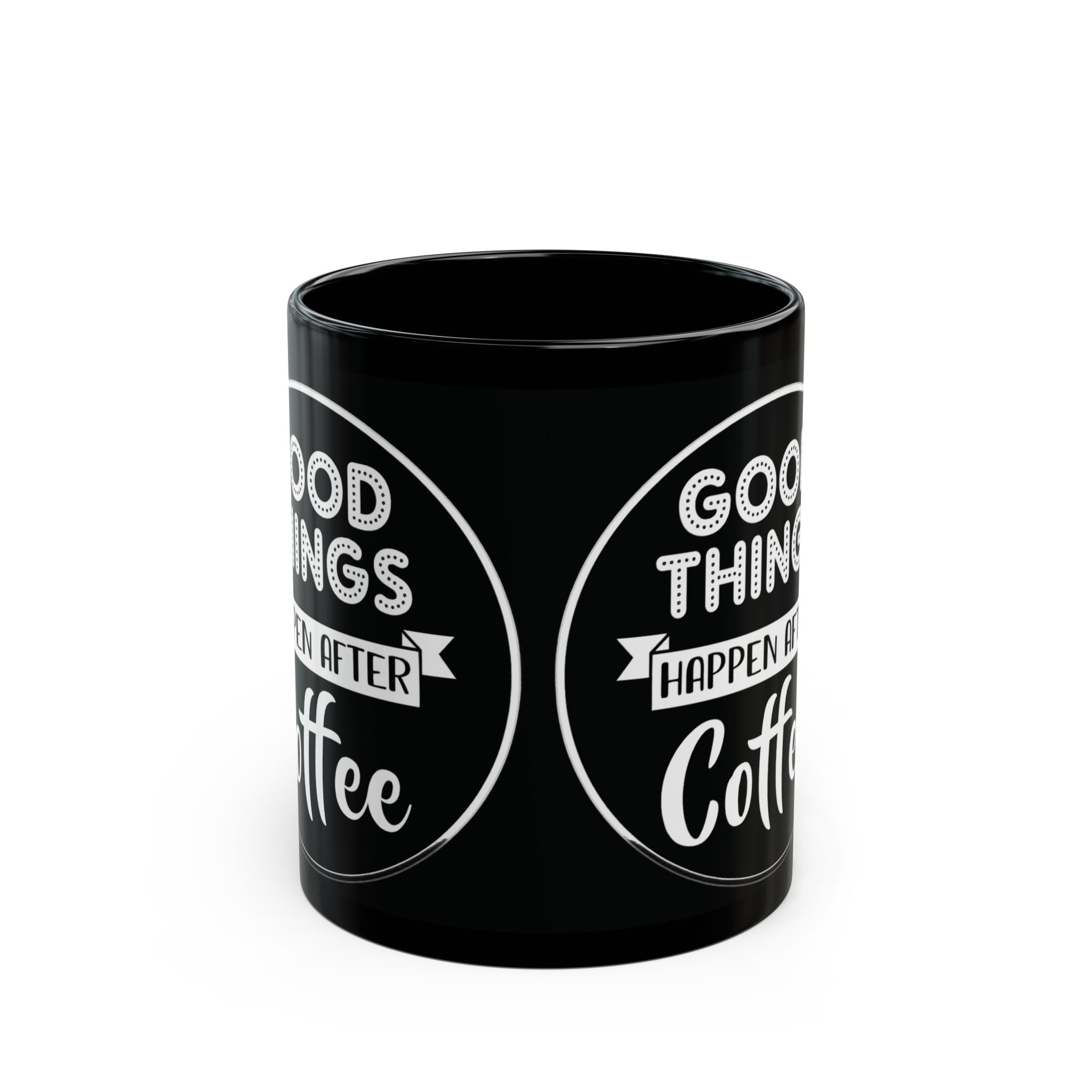Coffee Lover's Black Mug - Perfect Gift for Coffee Addicts, Motivational Mug for Home, Office, Gift for Friends