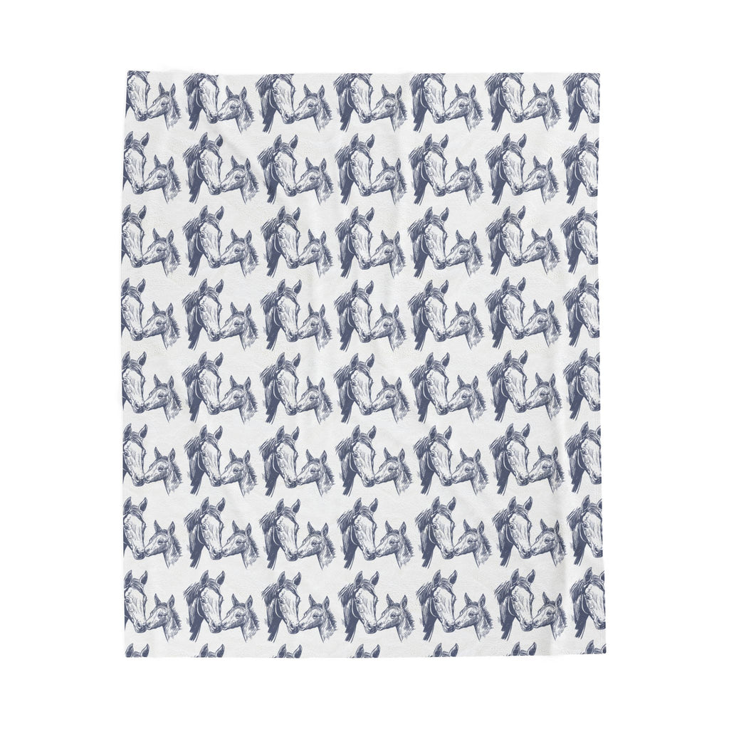 Velveteen Plush Blanket - Horse Lovers Gift, Cozy Throw for Equestrians, Warm