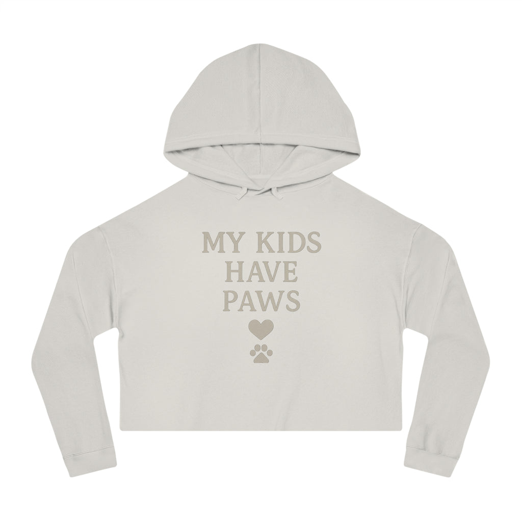 Camo Pet Lovers Cropped Hoodie - My Kids Have Paws Sweatshirt, Animal Lover Gift, Pet Mom Apparel, Trendy Hooded Top, Cozy Casual Wear