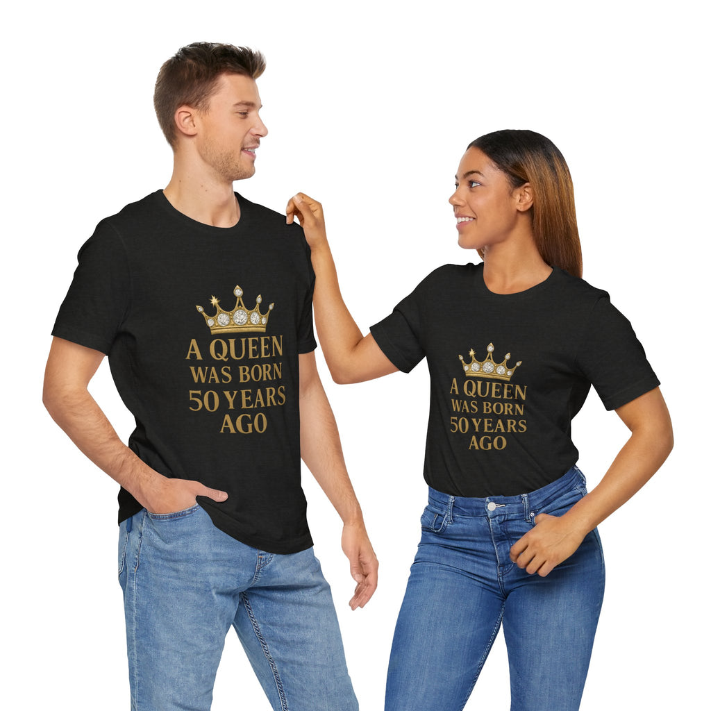 50th Birthday Queen Tee, A Queen Was Born 50 Years Ago Shirt, Anniversary Gift, Retro T-Shirt, Crown Design Tee