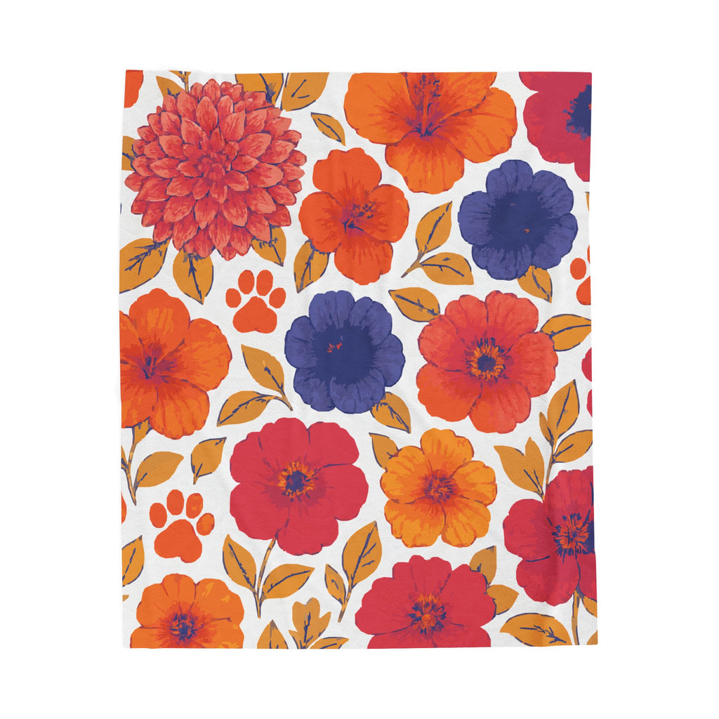 Floral Velvet Blanket - Cozy Throw Blanket, Soft Plush-Comfort, Home Decor, Perfect Gift, Bedroom Essential