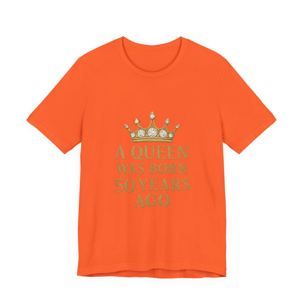 50th Birthday Queen Tee, A Queen Was Born 50 Years Ago Shirt, Anniversary Gift, Retro T-Shirt, Crown Design Tee